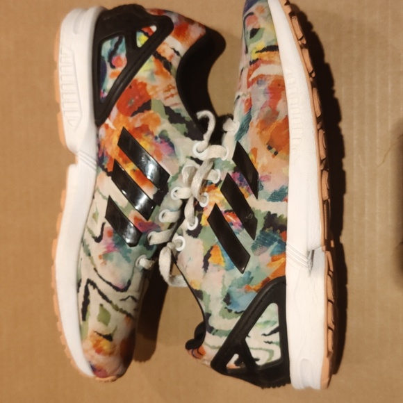 Adidas ZX flux watercolor woman's size 7 running shoes - Picture 4 of 12